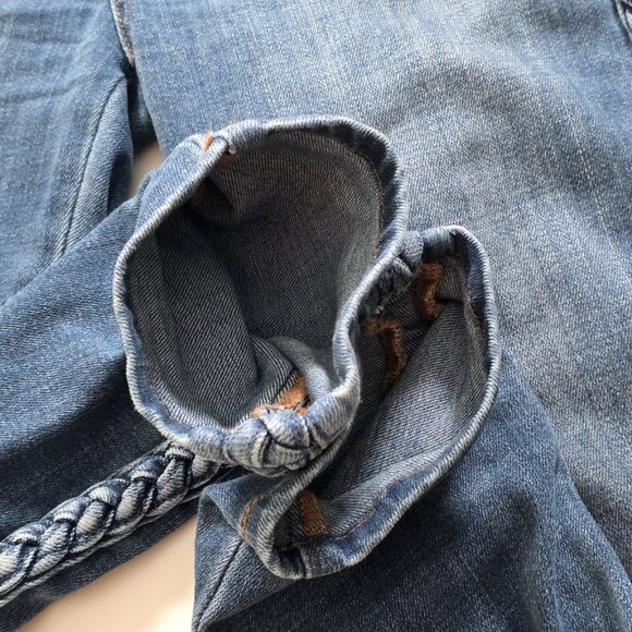 Joes Jeans Womens 28 Blue The Charlie High Rise Skinny Ankle Side Denim Braids - Picture 10 of 16